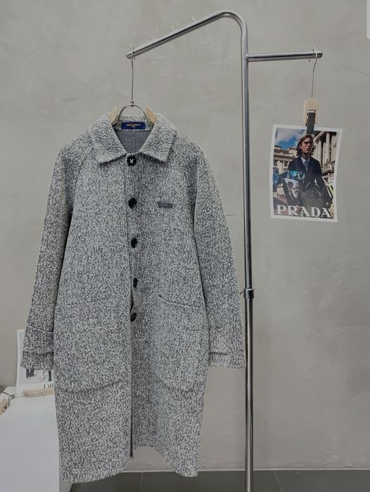 Louis Vuitton – wełniany płaszcz męski dwustronny klasy premium