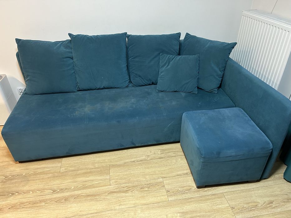 Narożnik rozkładany z funkcją spania i sofą. Odbiór osobisty.