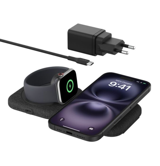 Бездротова зарядка Belkin 2в1 Travel Pad Qi2 (WIZ026VFBK)