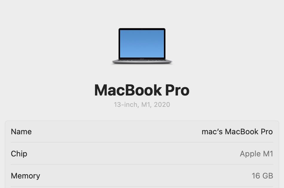 MacBook Pro 13 2020 M1 16Gb 1Tb SSD Space