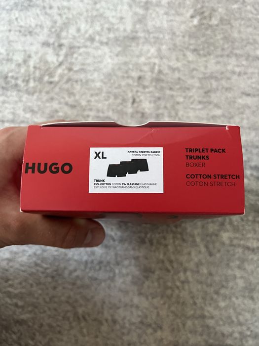 HUGO Bokserki męskie czarne 3 pak XL