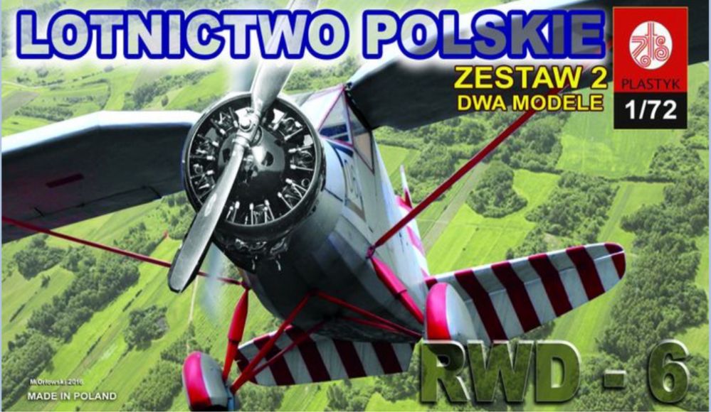 Dwa modele do sklejania samolot RWD-6 + PZL P.11c - Plastyk S066