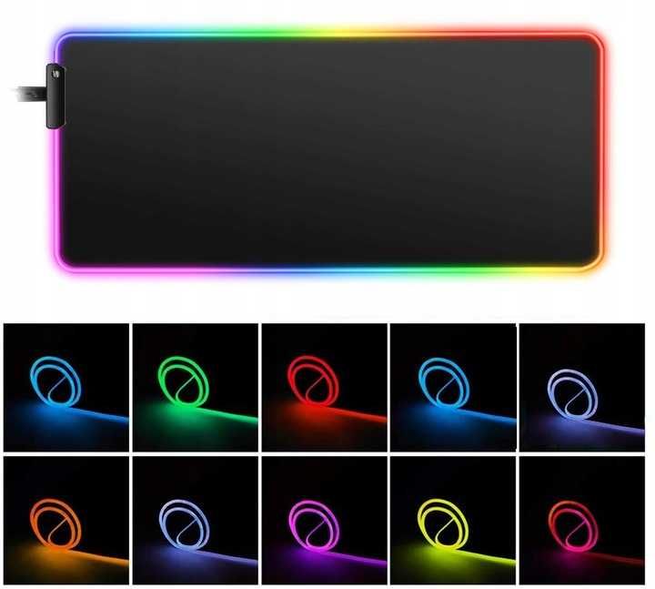 PODŚWIETLANA PODKŁADKA gamingowa pod mysz led xxl