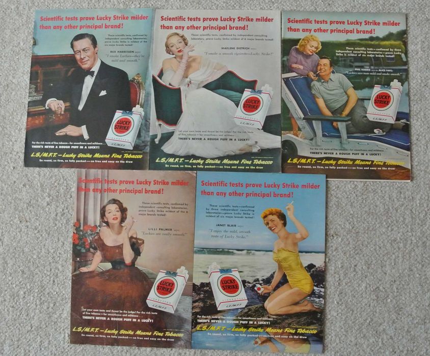 5 niesamowitych reklam prasowych VINTAGE LUCKY STRIKE