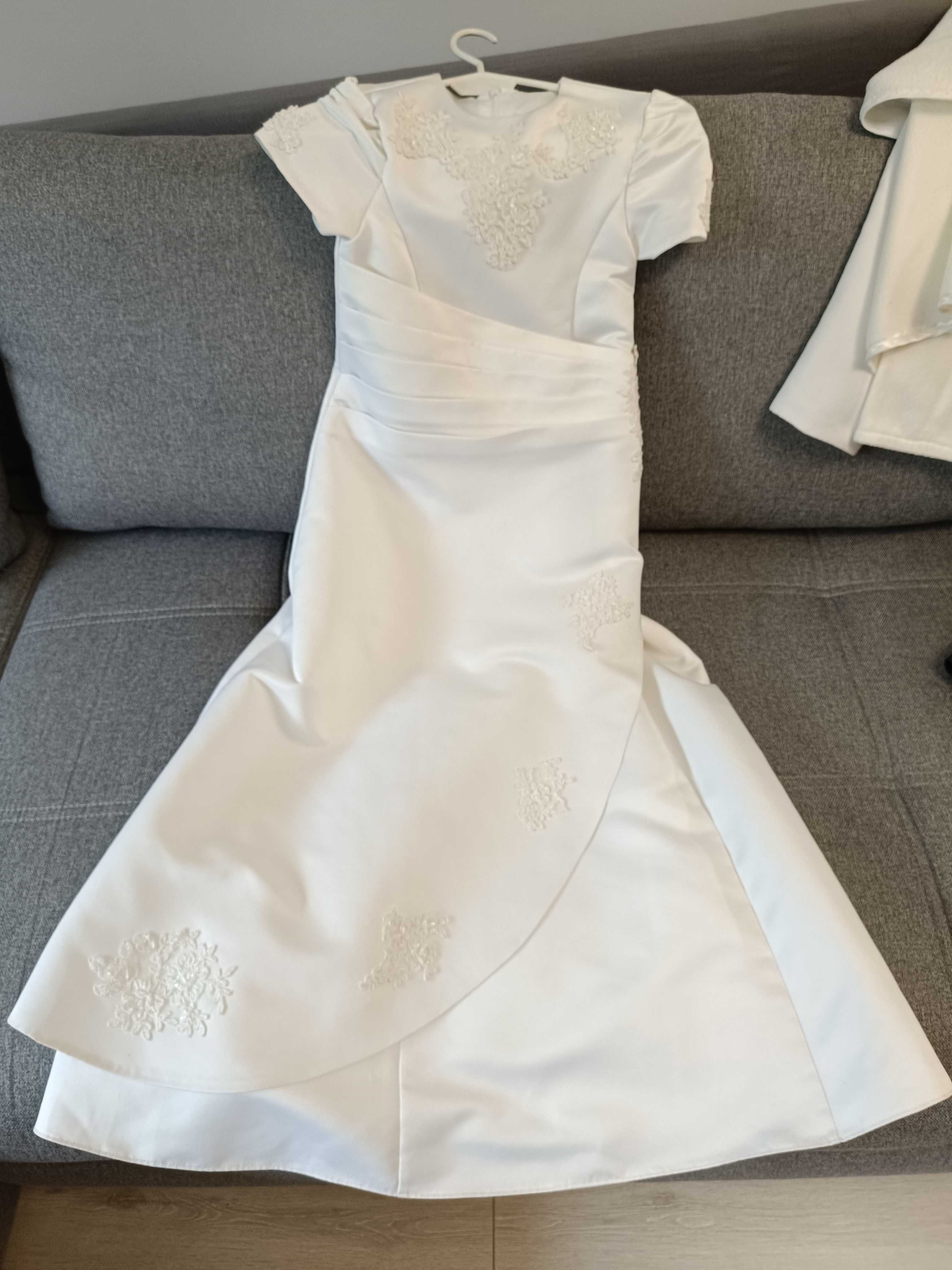 Sukienka komunijna biała + 2 bolerka