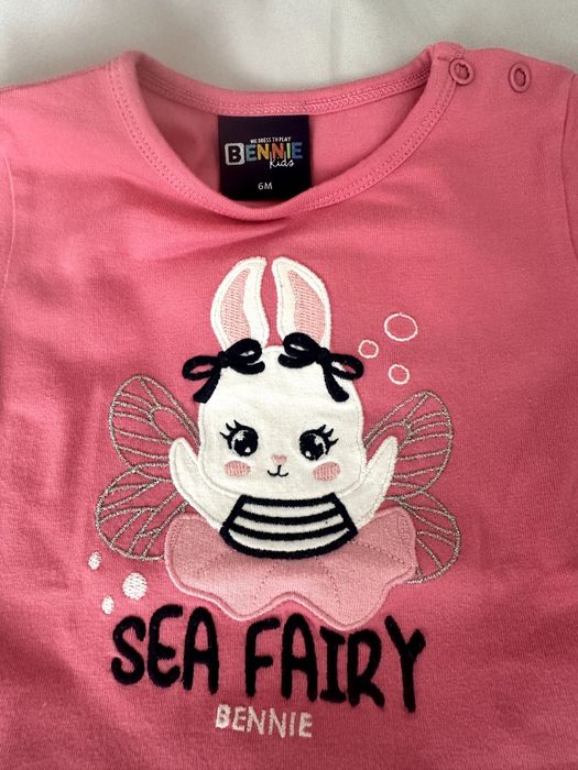 Fato Bebé Camisola Rosa + Calças Azuis 6M NOVO