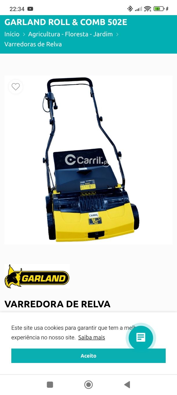Varredora Gerland nova ainda na caixa