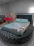 Cama redonda cinza