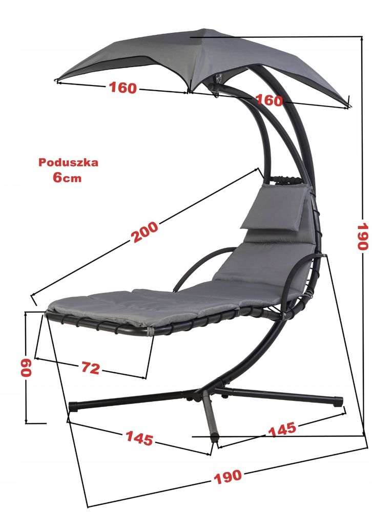 Fotel wiszący leżak ogrodowy  Bujak huśtawka
