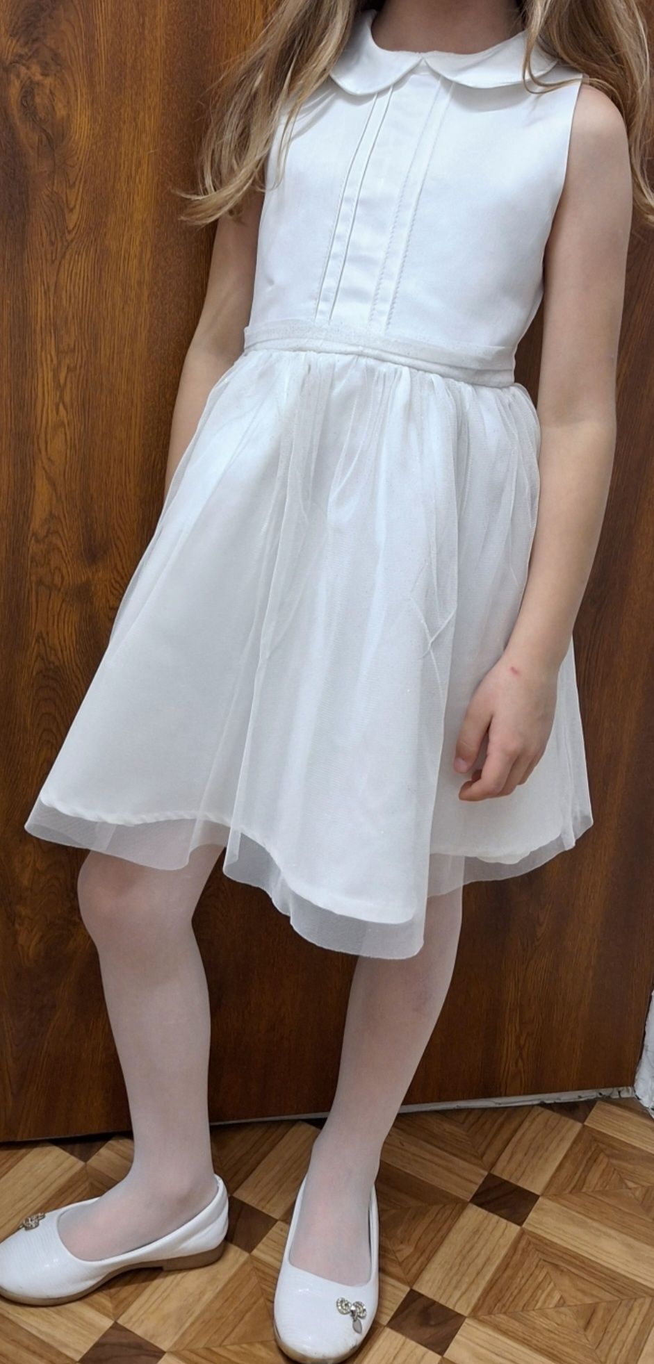 Elegancka Sukienka ecru 128 dla dziewczynki