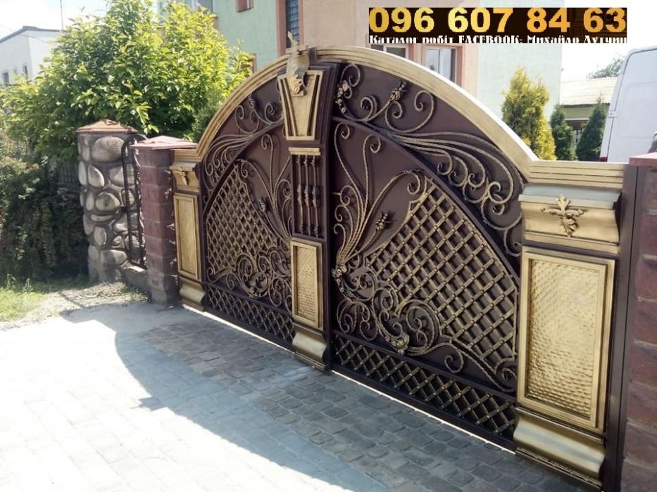 ковані ворота художня ковка вироби балкони перила оренда екскаватора