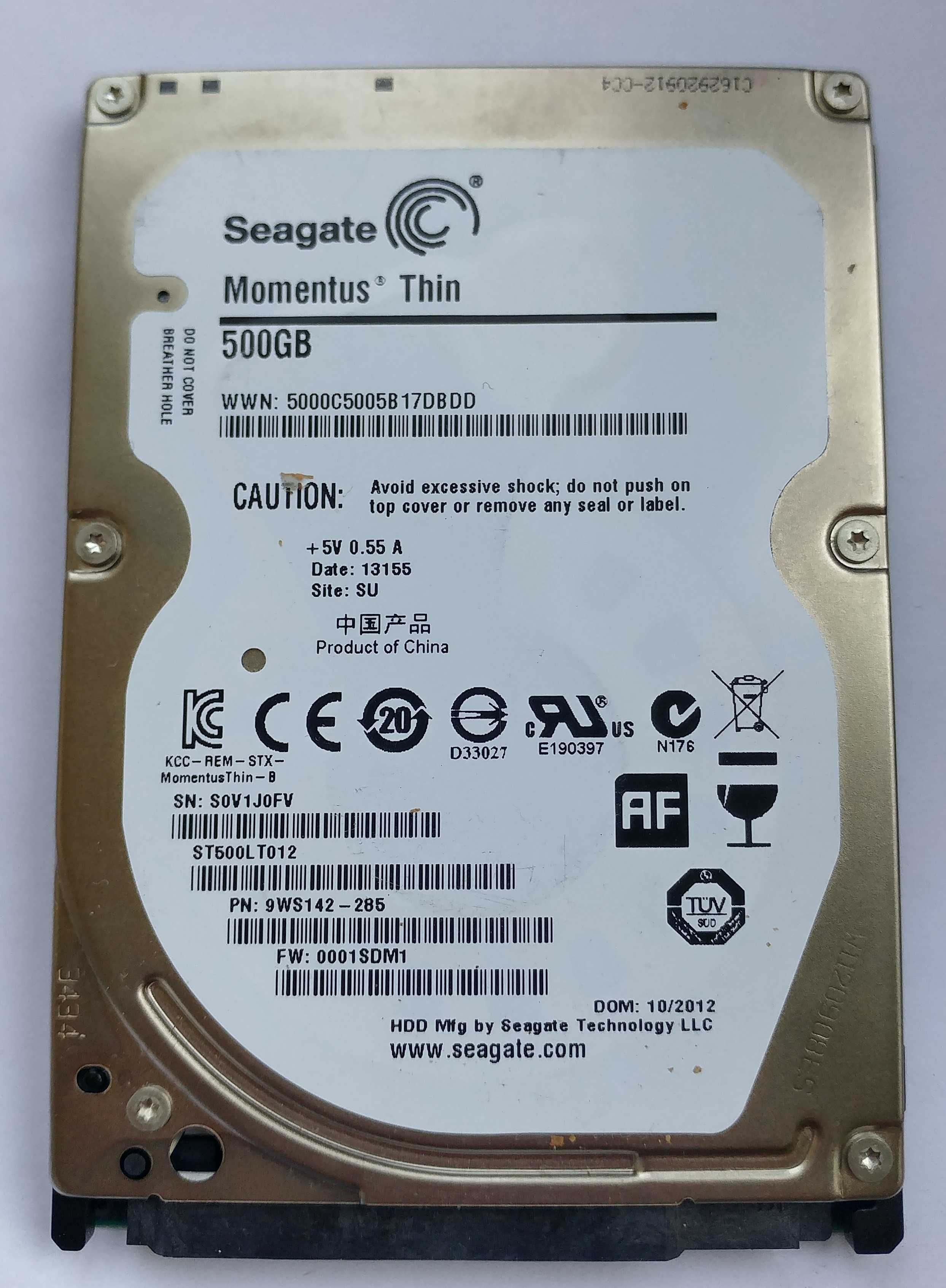 Жесткий диск SATA для ноутбука Seagate Momentus Thin ST500LT012 500Гб