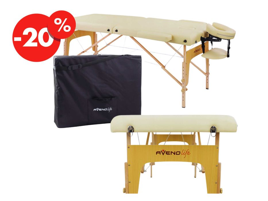 ŁÓŻKO DO MASAŻU Składane Przenośne Kozetka 90cm Pokrowiec - WYPRZEDAŻ