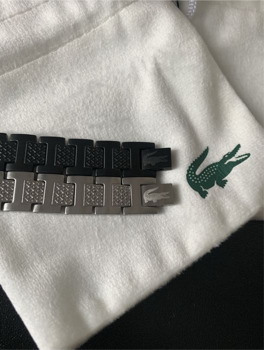 Браслет Lacoste/Браслет лакоста/Браслет на руку/Чорний| Сірий|