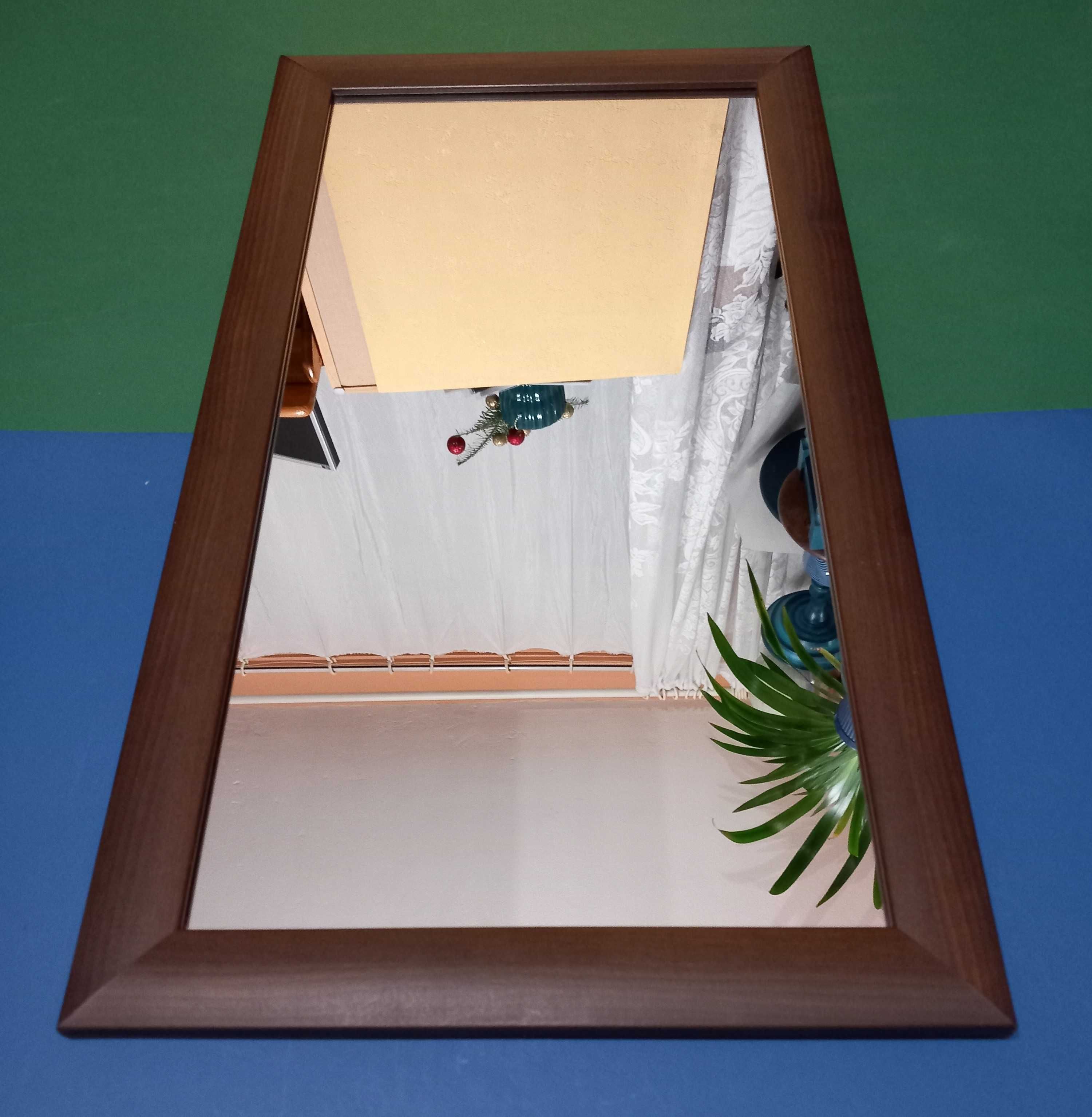Lustro wiszące rama MDF heban 82x45cm pionowe