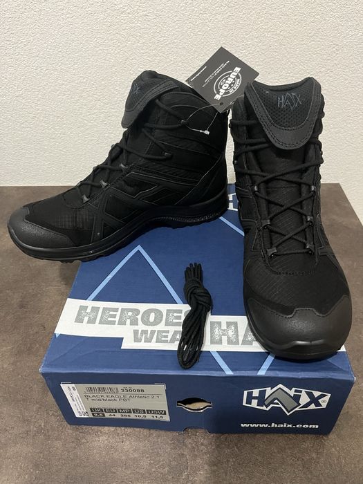 Botas Haix Boack Eagle Athletic 2.1 T Mid Black PBT - Nova c/ etiqueta