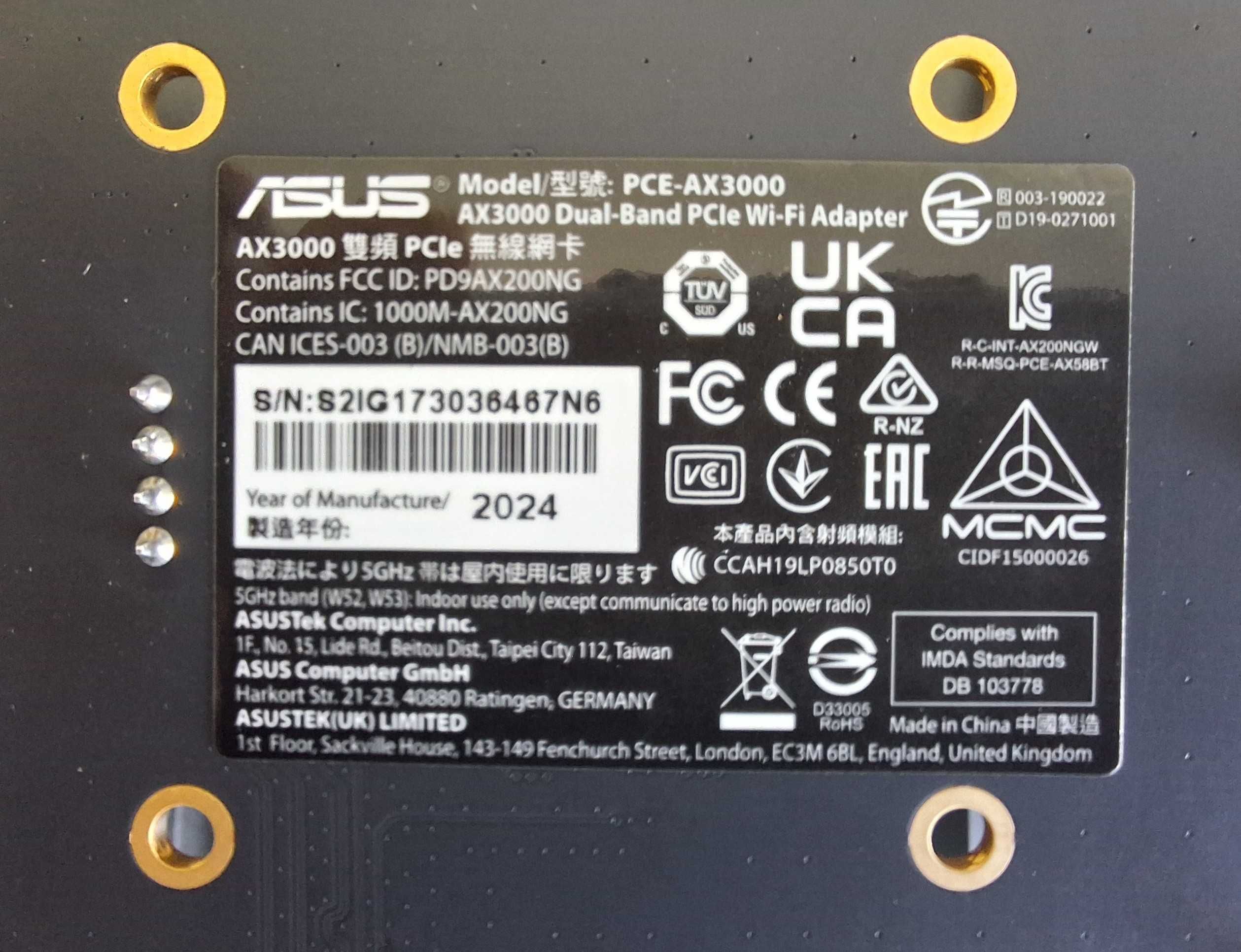 karta sieciowa ASUS PCE-AX3000