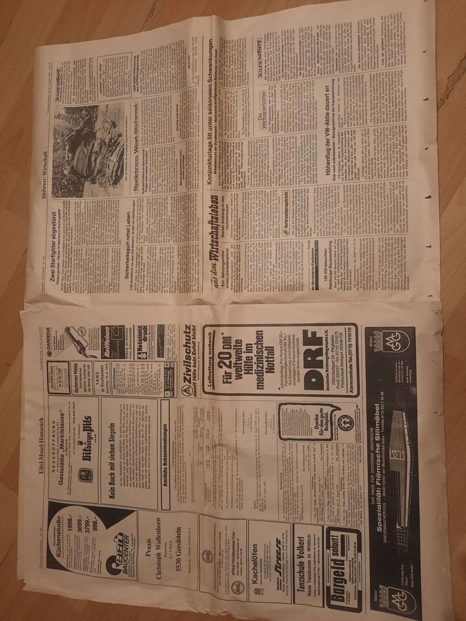 Старая немецкая газета 1978г