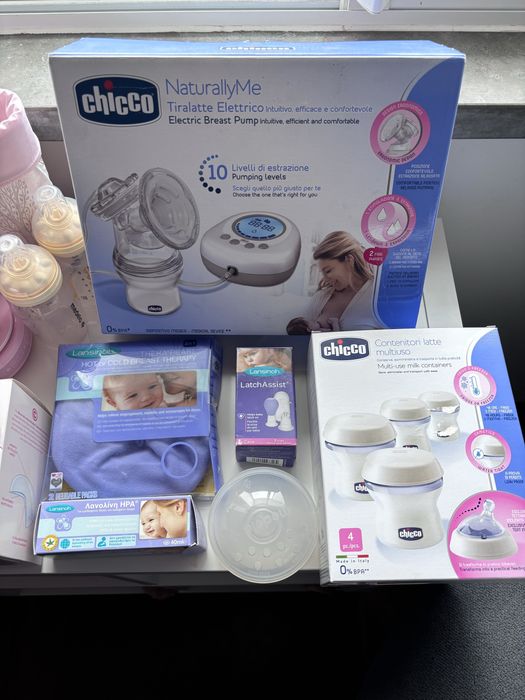 Bomba Chicco eletrica + 4Copos armazenamento + extras