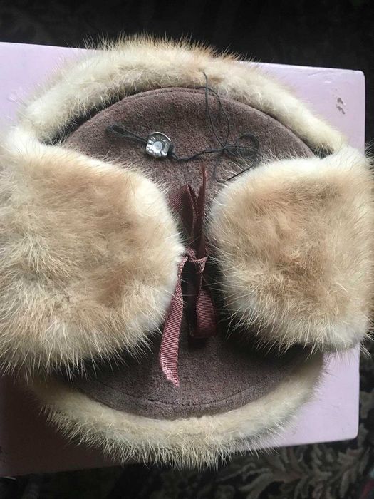 Чоловіча шапка в комбінації норки із натуральною замшею