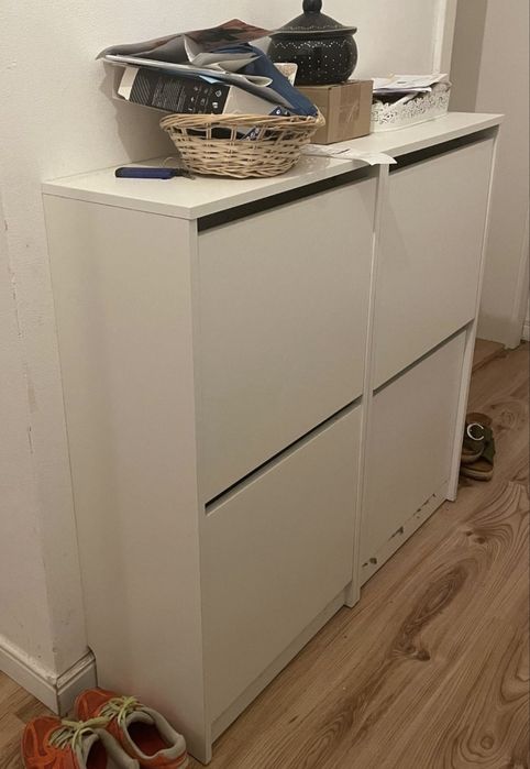2 szafki na buty IKEA TRONES biale