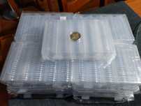 Caixa com 100 cápsulas de 30mm p/ moedas de 5€