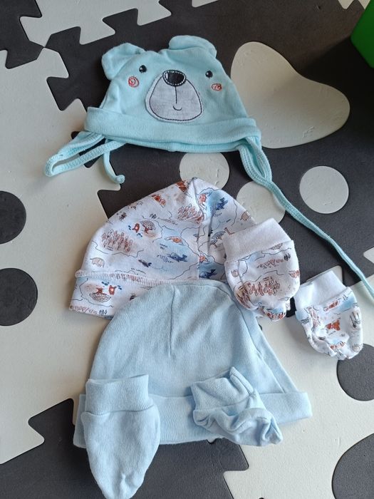 Czapeczki niedrapki niemowlęce rozmiar 56