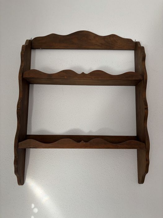 Pack de 2 estanheiras em madeira escura