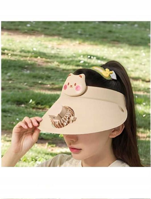 Czapka z daszkiem wiatrak kapelusz USB chroniąca przed słońcem Lekka