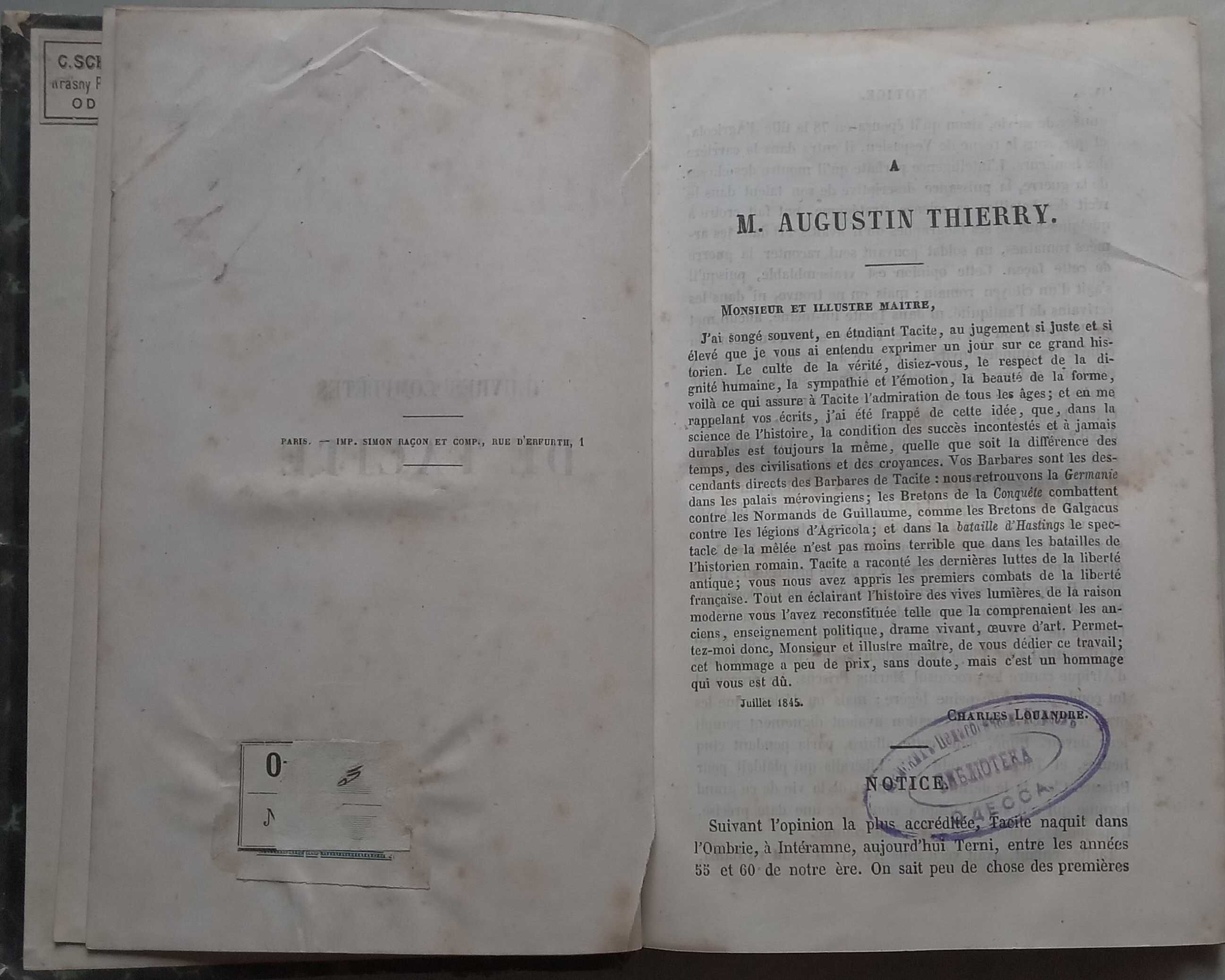 434a.76 CочиненияТацита.1862.uvres compltes de Tacite t.1