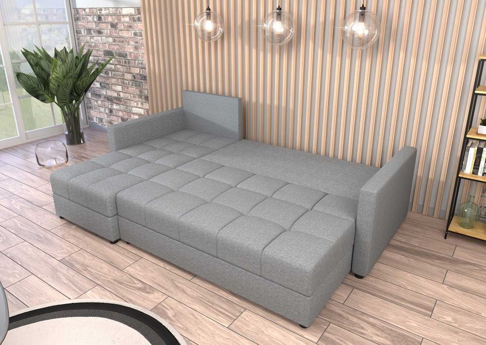 NOWY Narożnik z funkcją spania DOMINO L, Rogówka PRODUKT OD PRODUCENTA