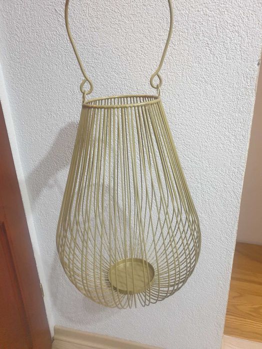 Lampion złoty mat wys 36 cm