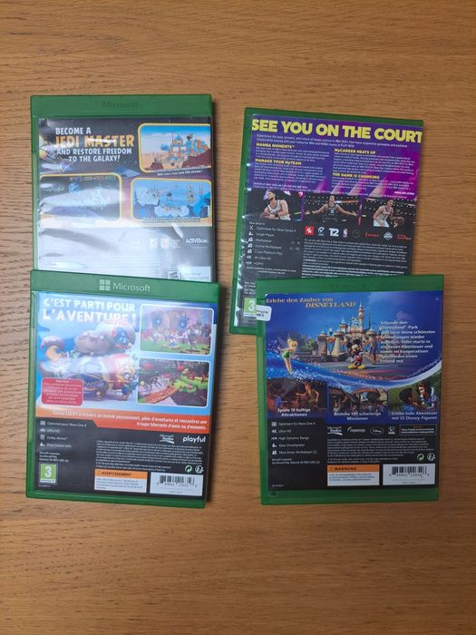 X box one  NBA 2K24, Angry Birds Star Wars, Super Luckys Tale, Disneyl