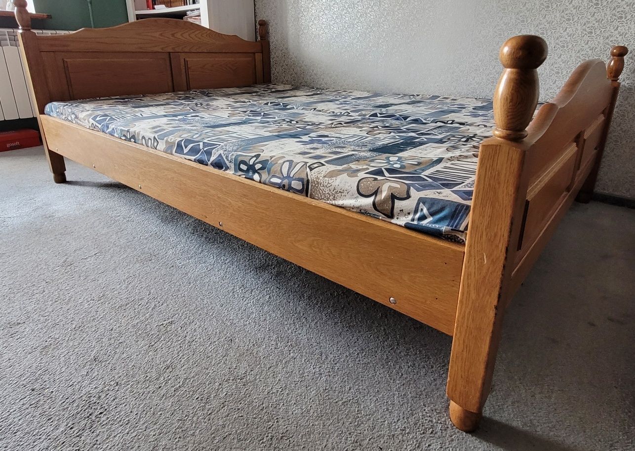 Łóżko dębowe, łoże 140x200 solidne 100% drewno