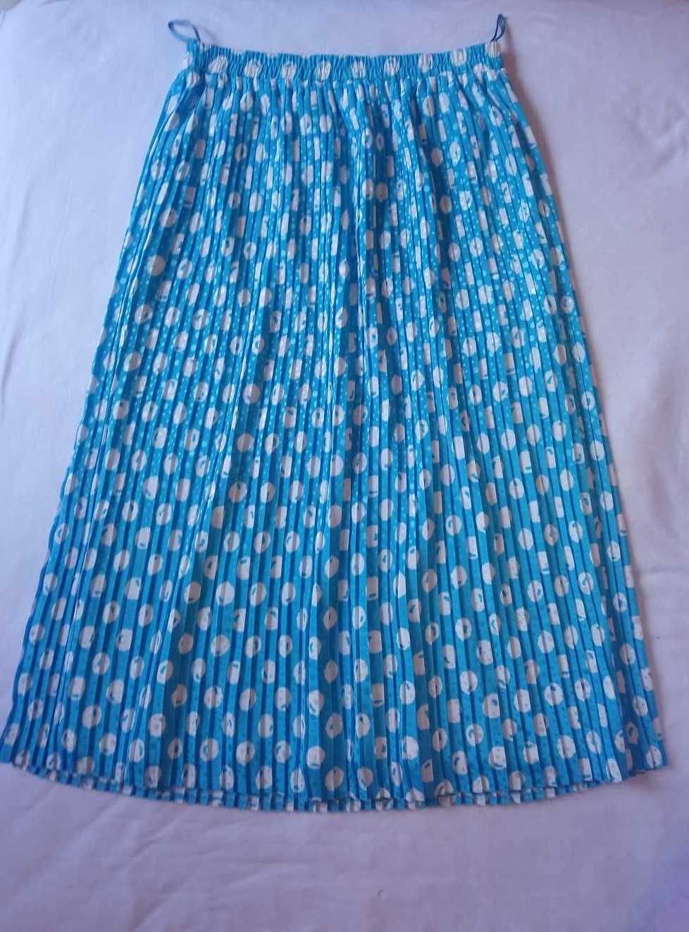 Spódnica midi plisowana, true vintage, lata 60, retro, turkus