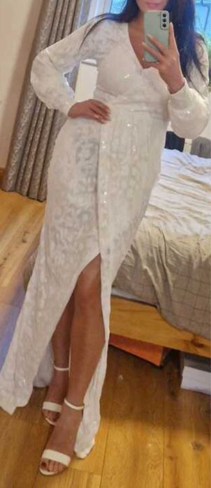 Okazja!!!Slubna sukienka lsniaca