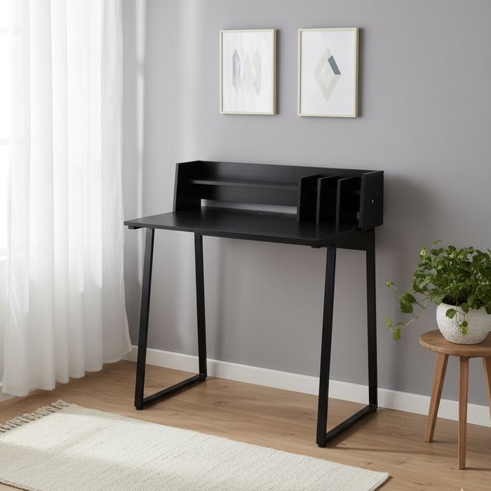 Secretária preta moderna para escritório ou estudo