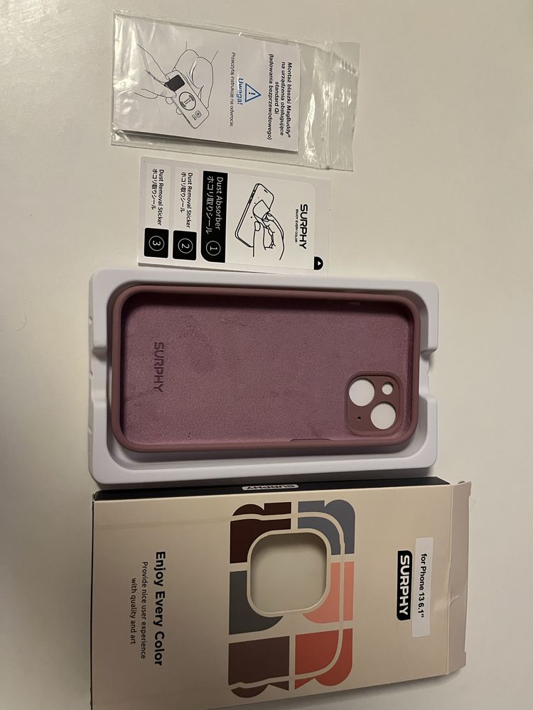 Etui do iPhone 13, silikonowe z milrofibrą, lilac/ fioletowy