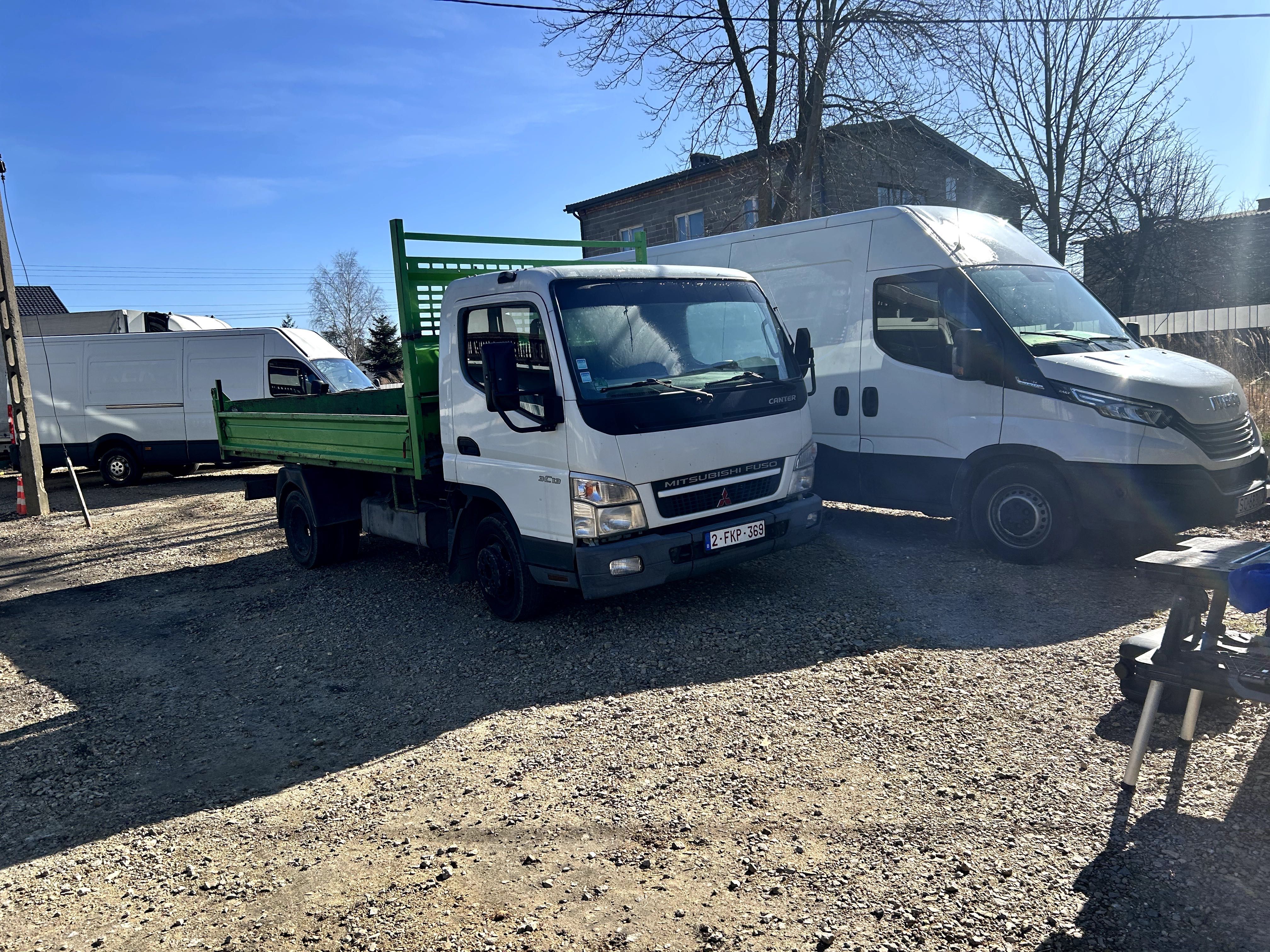 Wynajem Wywrotka Mitsubishi Canter Kiper kat.B do 3,5T Hak