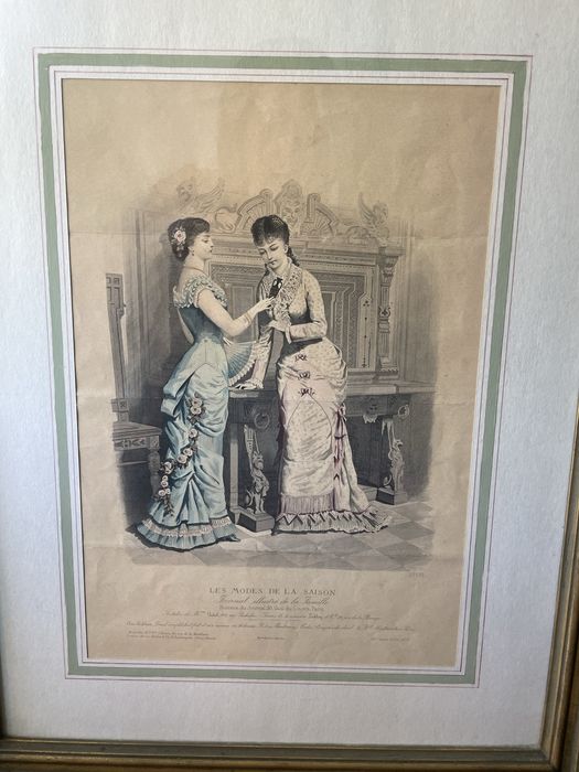 Ilustração antiga de um exemplo de moda vitoriana