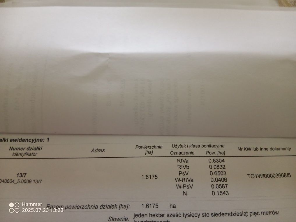Ziemia rolna 1.6 ha w jednym kawałku