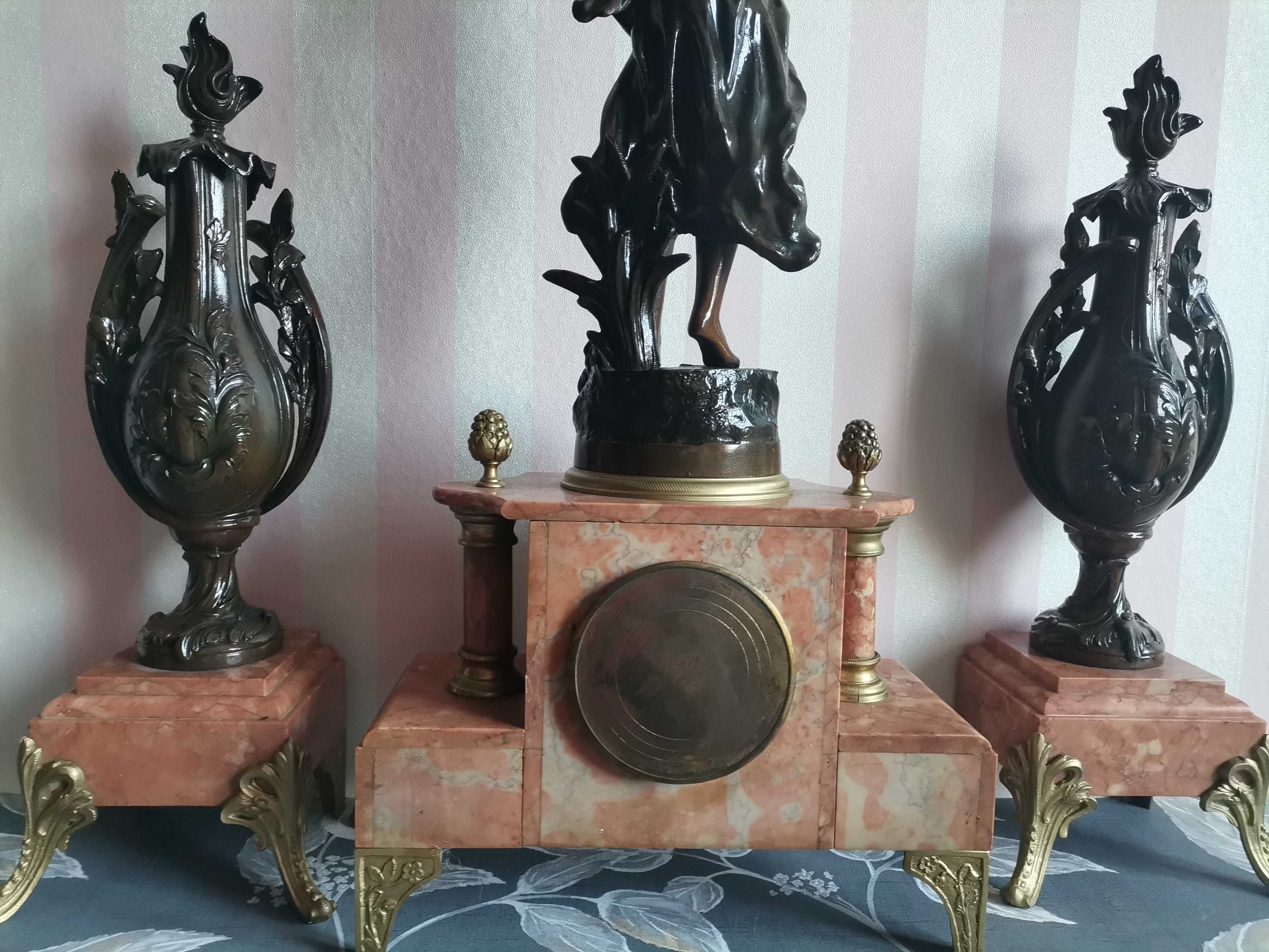 Zegar kominkowy "Poésie" - Jean Charles Ruchot - XIX/XX w. Art Nouveau
