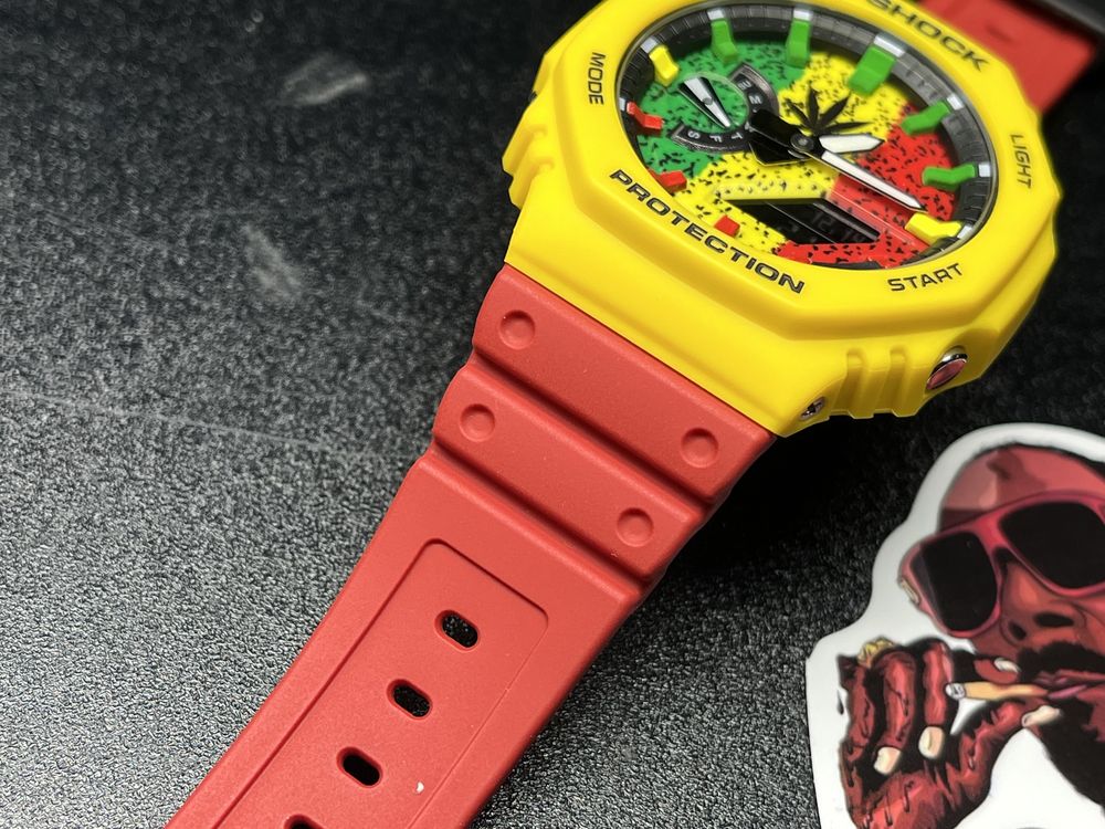 Casio G-shock GA-2100 4:20 rasta mod