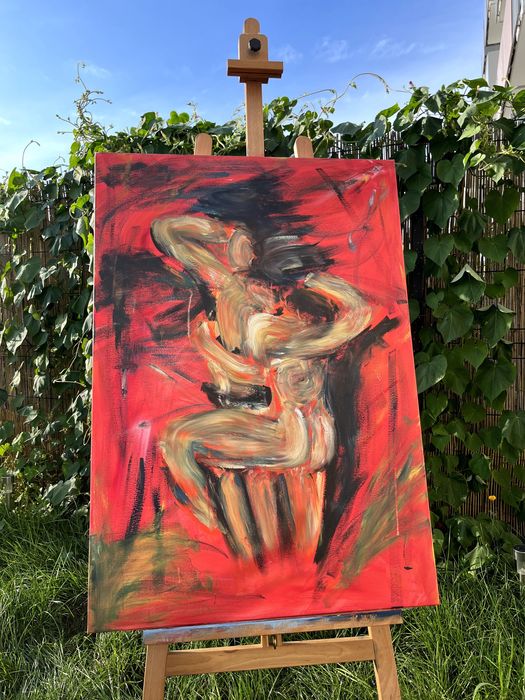 Obraz akrylowy ręcznie  malowany 'Miłość"' 100x70cm