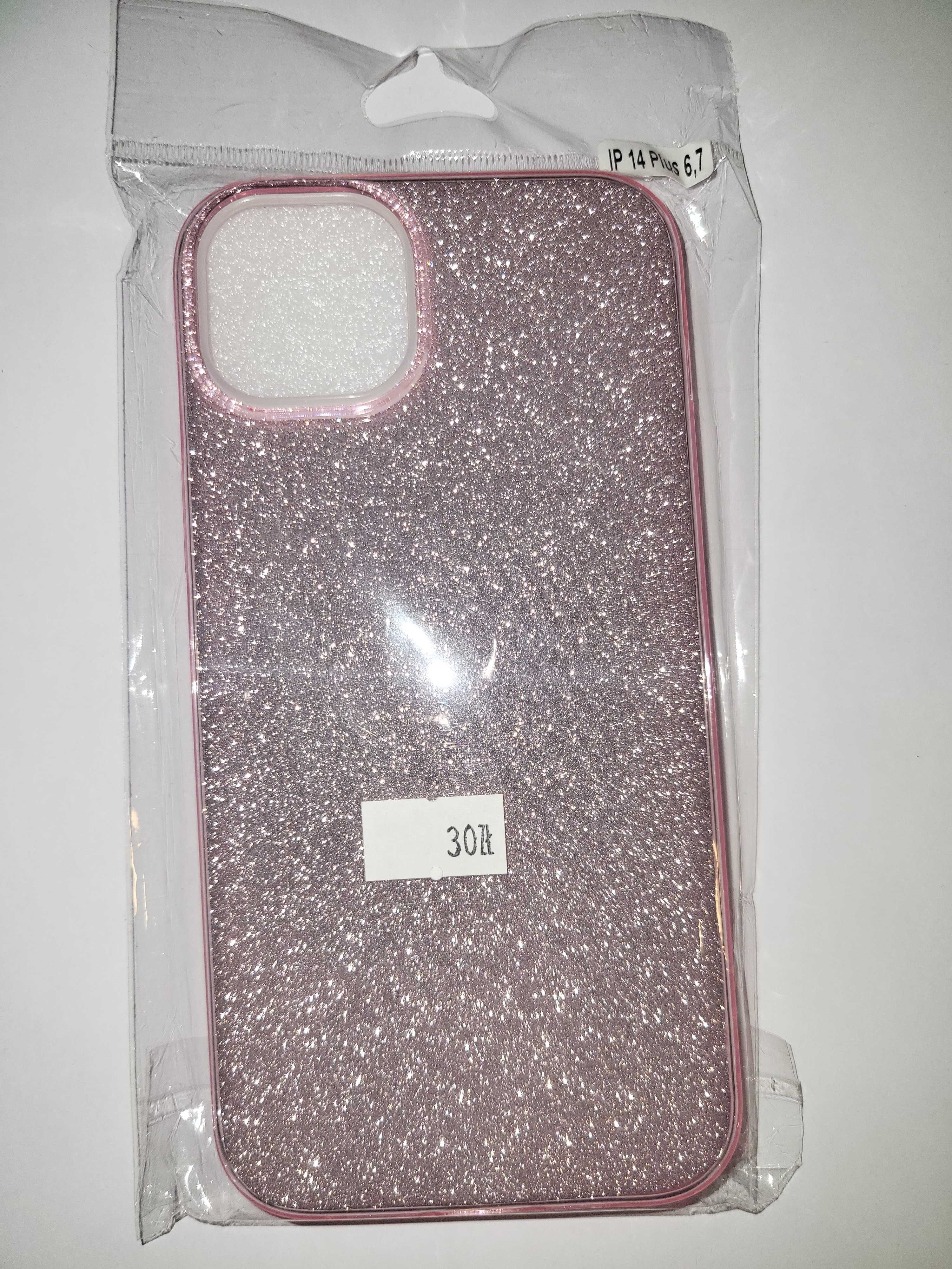 Etui iPhone 14 Plus - różowy brokatowy