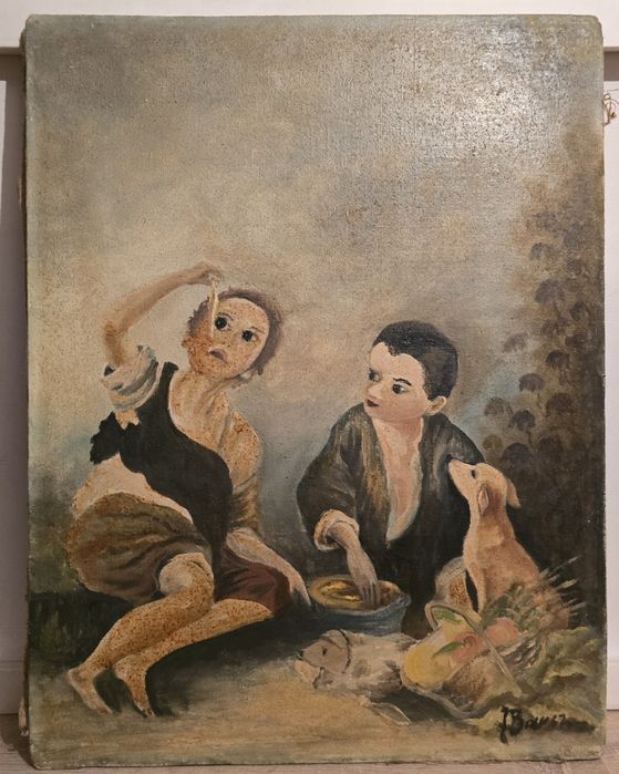 Kopia obrazu Murillo - klasyka barokowego malarstwa. Scena chłopcy.