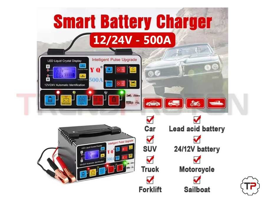 Carregador / Reparador de Baterias Inteligente 12/24V