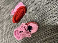 szydełkowe buciki dla dziewczynki noworodek sesja retro