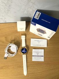 Biało złoty dotykowy damski smartwatch Guess Connect Touch z ładowarką