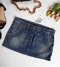 Spódnica damska mini jeansowa L